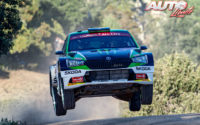 Oliver Solberg, al volante del Skoda Fabia R5 Evo WRC 3, durante el Rally de Italia / Cerdeña 2020, puntuable para el Campeonato del Mundo de Rallies WRC 3.