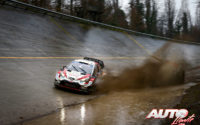 Elfyn Evans, al volante del Toyota Yaris WRC, durante el Rally de Monza 2020, puntuable para el Campeonato del Mundo de Rallies WRC.