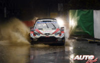 Elfyn Evans, al volante del Toyota Yaris WRC, durante el Rally de Monza 2020, puntuable para el Campeonato del Mundo de Rallies WRC.