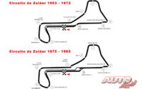 Comparación de los cambios realizados en el trazado del circuito de Zolder (Bélgica) entre 1963 y 1985.