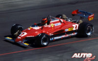 Gilles Villeneuve, al volante de su Ferrari 126 C2, durante el GP de Brasil 1982, disputado en el circuito de Jacarepaguá.
