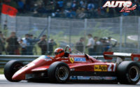 Gilles Villeneuve, al volante de su Ferrari 126 C2, durante el GP de San Marino 1982, disputado en el Autódromo Dino Ferrari de Imola.