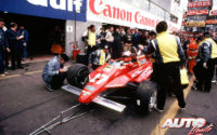 Gilles Villeneuve, al volante del Ferrari 126 C2, durante los entrenamientos del GP de Bélgica 1982, disputado en el circuito de Zolder.