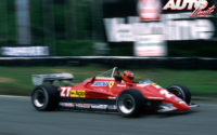 Gilles Villeneuve, al volante del Ferrari 126 C2, durante los entrenamientos del GP de Bélgica 1982, disputado en el circuito de Zolder.