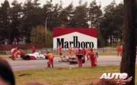 El Ferrari 126 C2 de Gilles Villeneuve quedó completamente destrozado tras su accidente mortal en los entrenamientos clasificatorios del GP de Bélgica 1982, disputado en el circuito de Zolder.