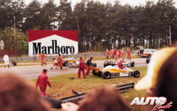 El Ferrari 126 C2 de Gilles Villeneuve quedó completamente destrozado tras su accidente mortal en los entrenamientos clasificatorios del GP de Bélgica 1982, disputado en el circuito de Zolder.