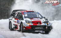 Sébastien Ogier, al volante del Toyota Yaris WRC, durante el Rally Ártico de Finlandia 2021, puntuable para el Campeonato del Mundo de Rallies WRC.
