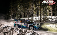 Gus Greensmith, al volante del Ford Fiesta WRC, durante el Rally Ártico de Finlandia 2021, puntuable para el Campeonato del Mundo de Rallies WRC.
