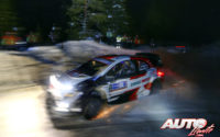 Sébastien Ogier, al volante del Toyota Yaris WRC, durante el Rally Ártico de Finlandia 2021, puntuable para el Campeonato del Mundo de Rallies WRC.