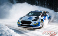 Janne Tuohino, al volante del Ford Fiesta WRC, durante el Rally Ártico de Finlandia 2021, puntuable para el Campeonato del Mundo de Rallies WRC.