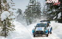 Teemu Suninen, al volante del Ford Fiesta WRC, durante el Rally Ártico de Finlandia 2021, puntuable para el Campeonato del Mundo de Rallies WRC.