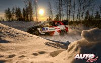 Elfyn Evans, al volante del Toyota Yaris WRC, durante el Rally Ártico de Finlandia 2021, puntuable para el Campeonato del Mundo de Rallies WRC.