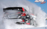 Travis Pastrana, al volante del Subaru WRX STI, durante unas pruebas del Rally Perce-Neige 2017 (Canadá), puntuable para la Copa Norteamericana de Rallies “NARC” (“North American Rally Cup”).