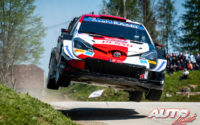 Elfyn Evans, al volante del Toyota Yaris WRC, durante el Rally de Croacia 2021, puntuable para el Campeonato del Mundo de Rallies WRC.