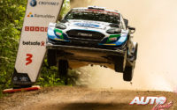 Teemu Suninen, al volante del Ford Fiesta WRC, durante el Rally de Estonia 2021, puntuable para el Campeonato del Mundo de Rallies WRC.