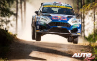 Adrien Fourmaux, al volante del Ford Fiesta Rally2 Mk2 WRC 2, durante el Rally de Estonia 2021, puntuable para el Campeonato del Mundo de Rallies WRC 2.