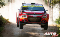 Mads Ostberg, al volante del Citroën C3 Rally2 de la categoría WRC 2, durante el Rally de Estonia 2021, puntuable para el Campeonato del Mundo de Rallies WRC 2.