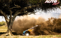 Adrien Fourmaux, al volante del Ford Fiesta WRC, durante el Rally Safari de Kenia 2021, puntuable para el Campeonato del Mundo de Rallies WRC.