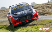 Oliver Solberg, al volante del Hyundai i20 N Rally2, durante el Rally de Bélgica 2021, puntuable para el Campeonato del Mundo de Rallies WRC 2.
