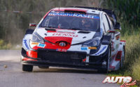Elfyn Evans, al volante del Toyota Yaris WRC, durante el Rally de Bélgica 2021, puntuable para el Campeonato del Mundo de Rallies WRC.