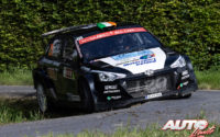 Joshua McErlean, al volante del Hyundai NG i20 Rally2, durante el Rally de Bélgica 2021, puntuable para el Campeonato del Mundo de Rallies WRC 3.