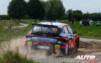 Jari Huttunen, al volante del Hyundai i20 N Rally2, durante el Rally de Bélgica 2021, puntuable para el Campeonato del Mundo de Rallies WRC 2.