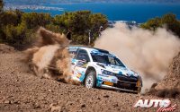 Miguel Díaz Aboitiz, al volante del Skoda Fabia Rally2 Evo WRC 3, durante el Rally de Grecia 2021, puntuable para el Campeonato del Mundo de Rallies WRC 3.