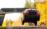Mads Ostberg, al volante del Citroën C3 Rally2 WRC 2, durante el Rally de Finlandia 2021, puntuable para el Campeonato del Mundo de Rallies WRC 2.