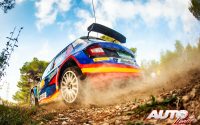 Pepe López, al volante del Skoda Fabia Rally2 Evo WRC 3, durante el Rally de España 2021, puntuable para el Campeonato del Mundo de Rallies WRC 3.