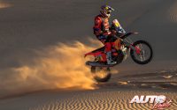 Toby Price, a los mandos de su KTM 450 Rally Factory Replica, durante una etapa del Rally Dakar 2022.