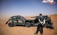 Marco Carrara (PH-Sport Zephyr Turbo nº 333) y Sergei Kariakin (Can-Am Maverick Turbo nº 406), sufrían una colisión durante una etapa del Rally Dakar 2022.