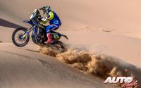 Rui Gonçalves, a los mandos de su Sherco SEF 450 Rally, durante una etapa del Rally Dakar 2022.