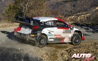 Sébastien Ogier, al volante del Toyota Yaris Rally1 WRC, durante el Rally de Montecarlo 2022, puntuable para el Campeonato del Mundo de Rallies WRC.