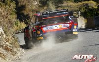 Thierry Neuville, al volante del Hyundai i20 N Rally1 WRC, durante el Rally de Montecarlo 2022, puntuable para el Campeonato del Mundo de Rallies WRC.