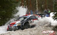 Elfyn Evans, al volante del Toyota GR Yaris Rally1, durante el Rally de Suecia 2022, puntuable para el Campeonato del Mundo de Rallies WRC.