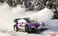 Gus Greensmith, al volante del Ford Puma Rally1 WRC, durante el Rally de Suecia 2022, puntuable para el Campeonato del Mundo de Rallies WRC.