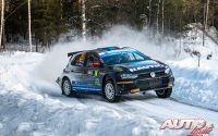 Egon Kaur, al volante del Volkswagen Polo GTI Rally2 WRC 2, durante el Rally de Suecia 2022, puntuable para el Campeonato del Mundo de Rallies WRC 2.