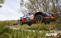 Ott Tänak, al volante del Hyundai i20 N Rally1 WRC, durante el Rally de Croacia 2022, puntuable para el Campeonato del Mundo de Rallies WRC.