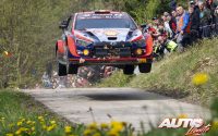 Thierry Neuville, al volante del Hyundai i20 N Rally1 WRC, durante el Rally de Croacia 2022, puntuable para el Campeonato del Mundo de Rallies WRC.