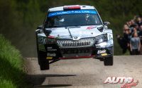 Kajetan Kajetanowicz, al volante del Skoda Fabia Evo Rally2 WRC 2, durante el Rally de Croacia 2022, puntuable para el Campeonato del Mundo de Rallies WRC 2.