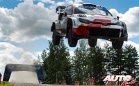 Takamoto Katsuta, al volante del Toyota GR Yaris Rally1 WRC, durante el Rally de Finlandia 2022, puntuable para el Campeonato del Mundo de Rallies WRC.