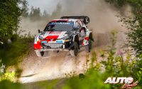 Elfyn Evans, al volante del Toyota GR Yaris Rally1 WRC, durante el Rally de Finlandia 2022, puntuable para el Campeonato del Mundo de Rallies WRC.