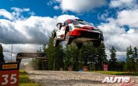 Takamoto Katsuta, al volante del Toyota GR Yaris Rally1 WRC, durante el Rally de Finlandia 2022, puntuable para el Campeonato del Mundo de Rallies WRC.
