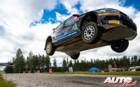 Egon Kaur, al volante del Volkswagen Polo GTI Rally2 WRC 2, durante el Rally de Finlandia 2022, puntuable para el Campeonato del Mundo de Rallies WRC 2.