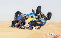 Saleh Alsaif, tras volcar con su Can-Am X3 Turbo durante una etapa del Rally Dakar 2023.