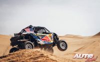 Seth Quintero, al volante de un Can-Am Maverick Turbo, durante una etapa del Rally Dakar 2023.